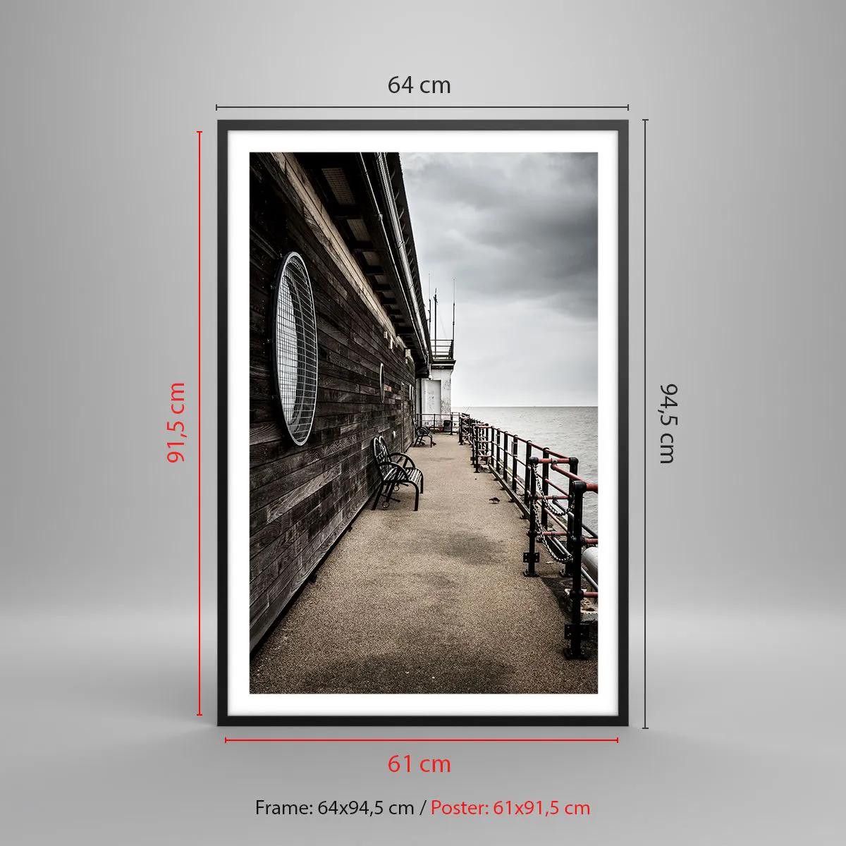 Affiche dans un cadre noir - Poster - Le temps s'est arrêté - 61x91 cm