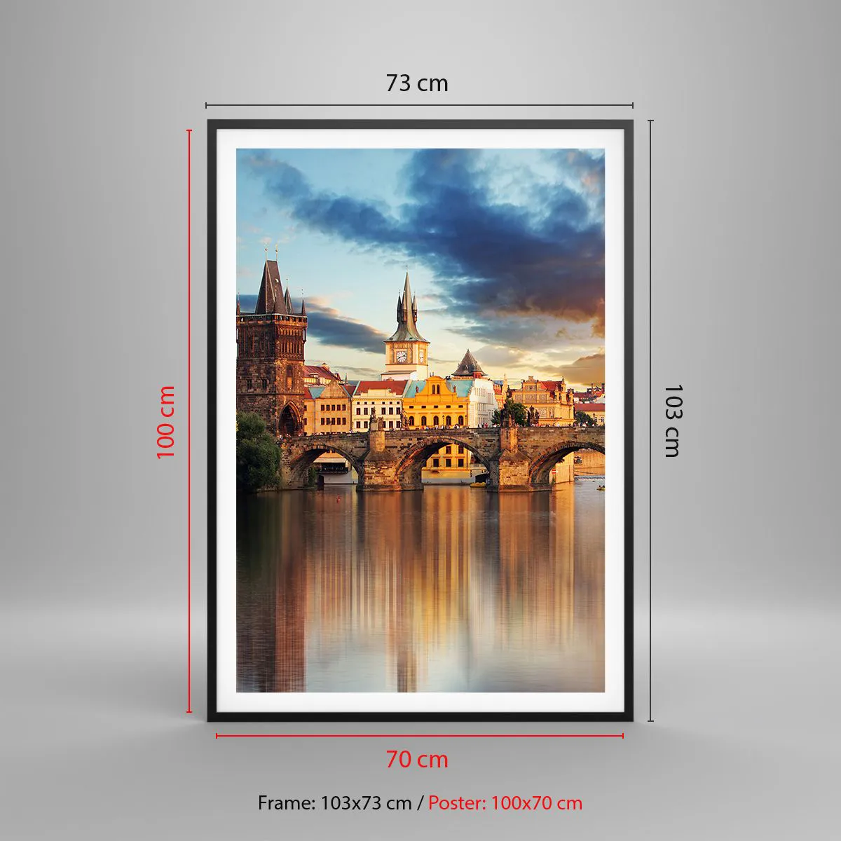 Pôster com moldura preta - Linda há séculos - 70x100 cm