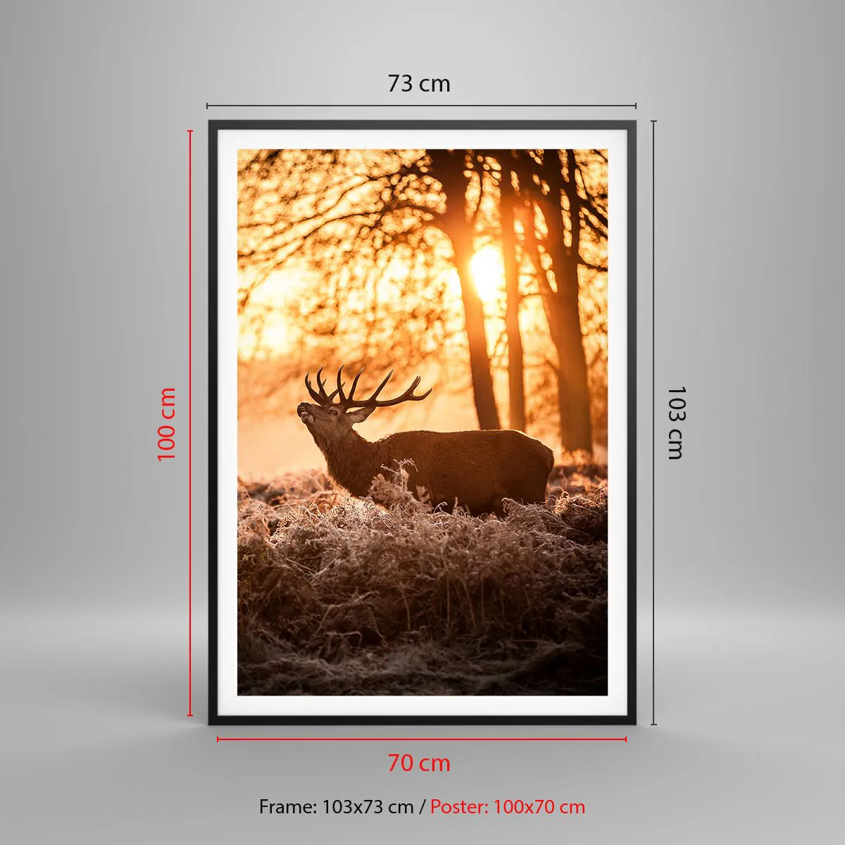 Poster in cornice nera - Il sogno del cacciatore - 70x100 cm
