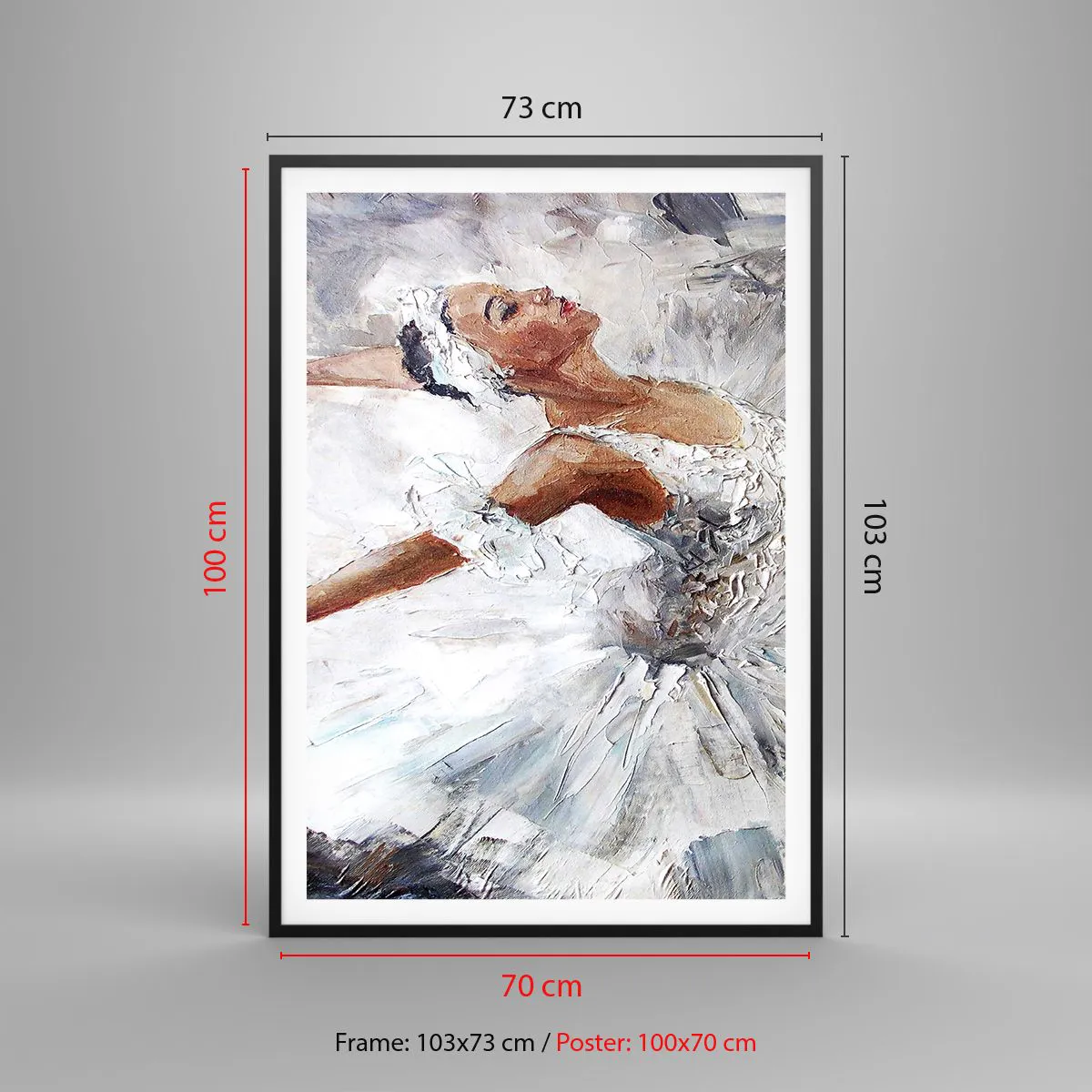 Poster in cornice nera - Delicata e leggera come il tulle - 70x100 cm