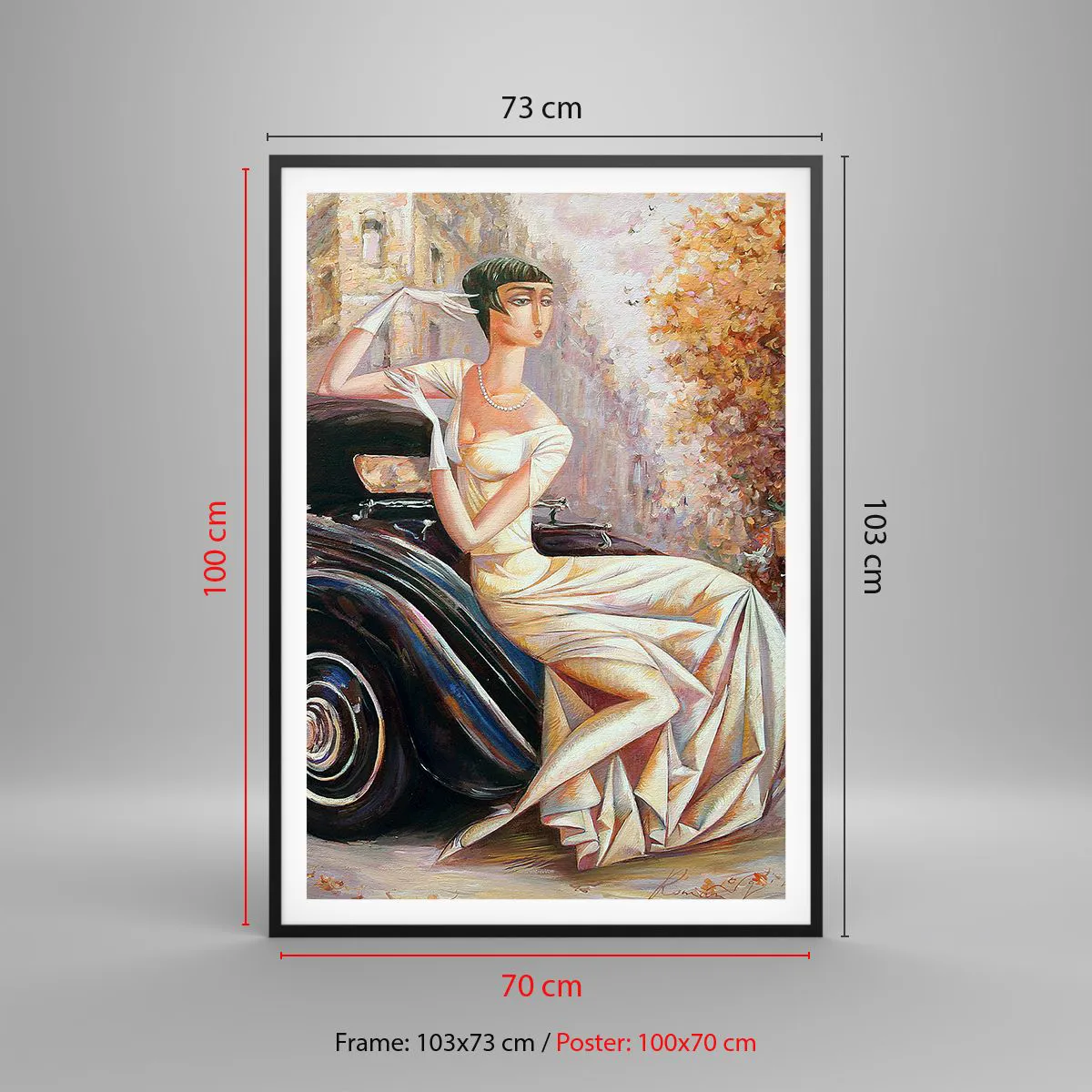Plakat i sort ramme - Retro elegance - 70x100 cm