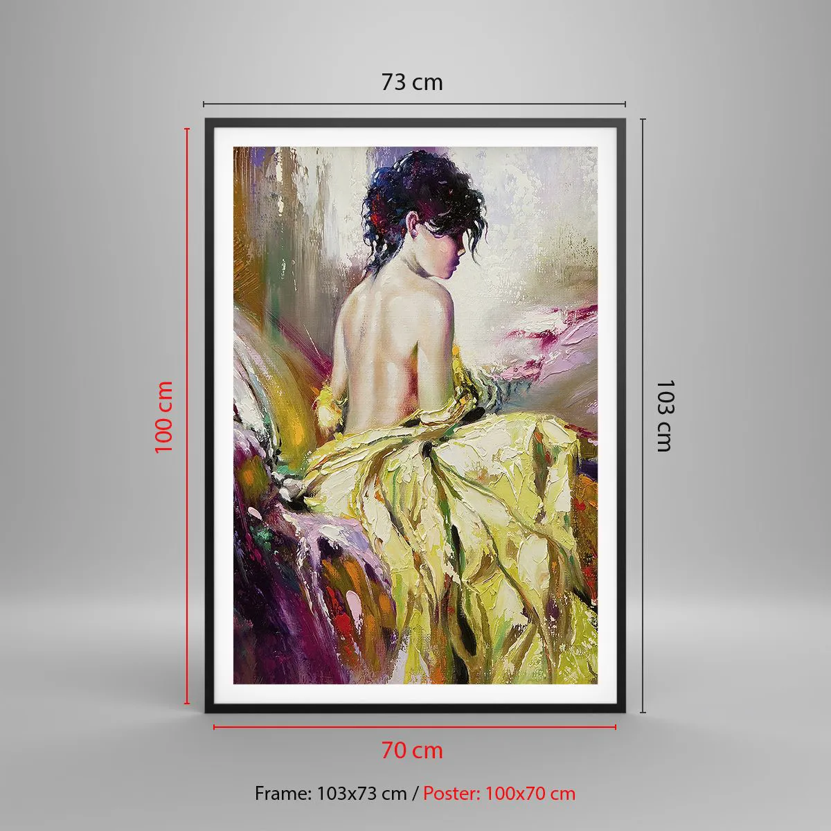 Pôster com moldura preta - Entre a boca e a borda do copo - 70x100 cm