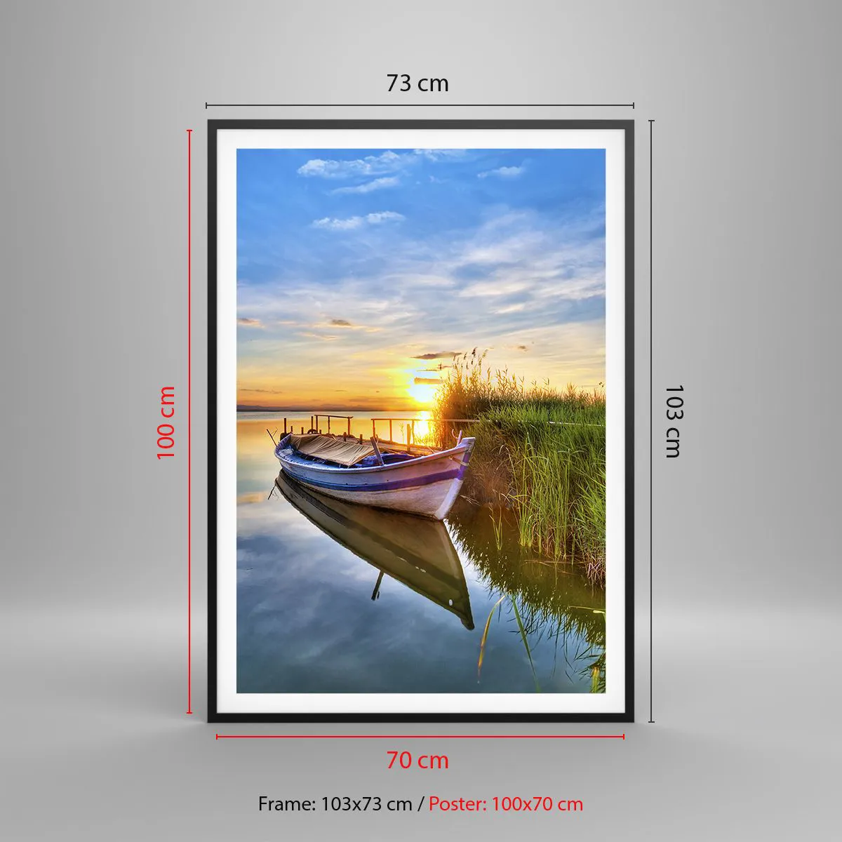 Affisch i svart ram - Uppfyllda drömmars vik - 70x100 cm