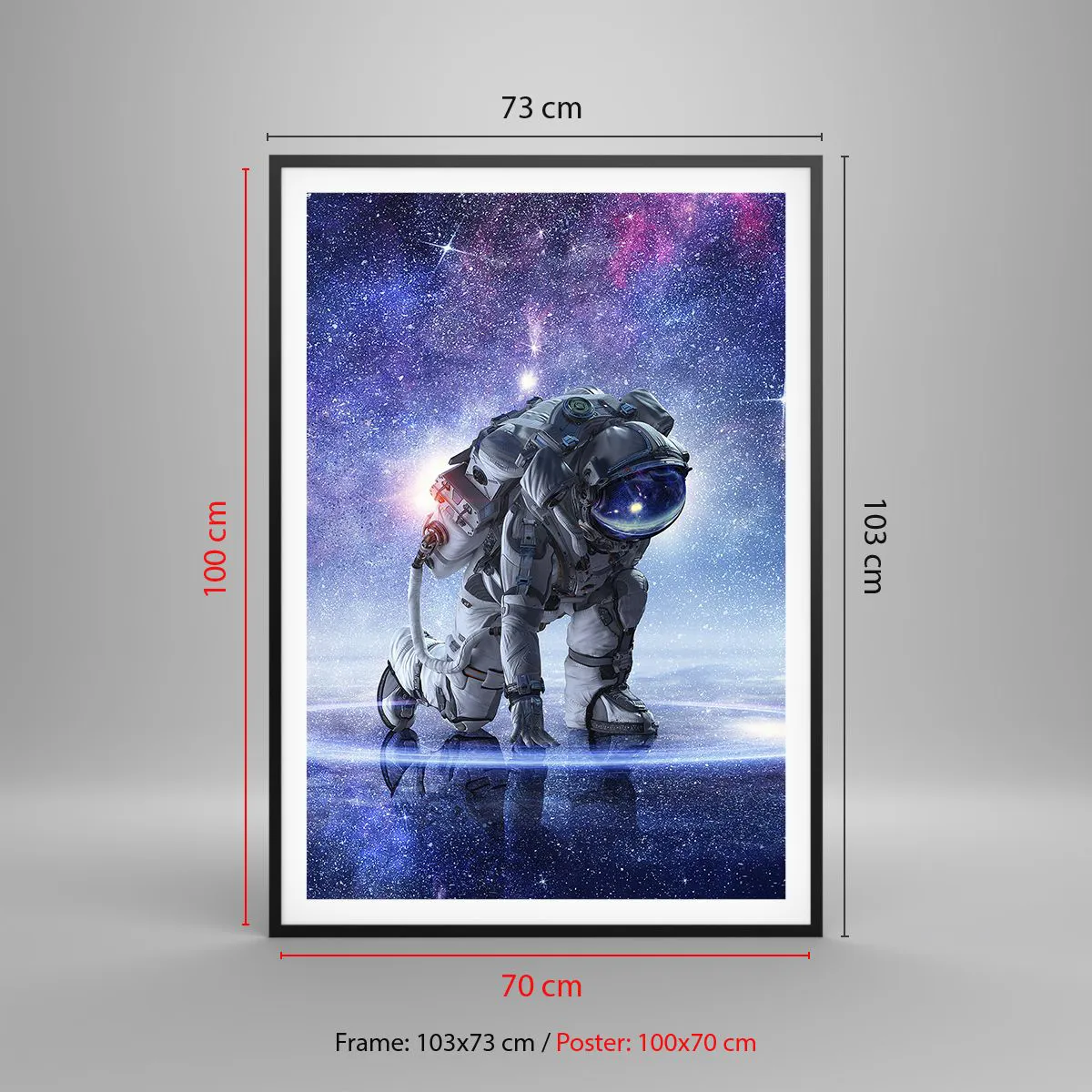 Plakat i sort ramme - Den stjerneklare himmel over mig - 70x100 cm