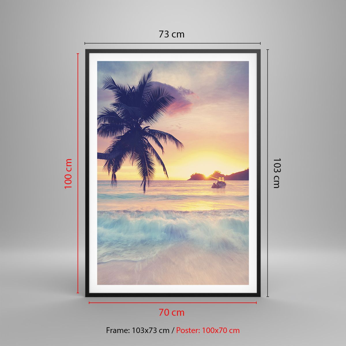 Poster ARTTOR 70x100cm Paysage Mer Plage Palmier Décoration Murale