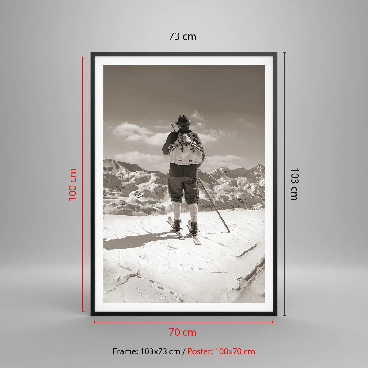 Poster in cornice nera - E i monti sono immutabili - 70x100 cm
