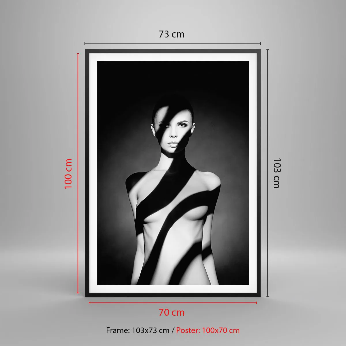 Affiche dans un cadre noir - Poster - Dans la brillance et l'ombre - 70x100 cm