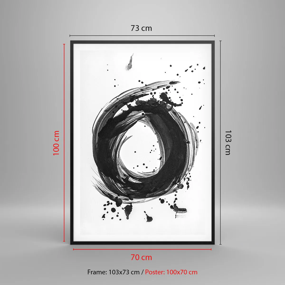 Affiche dans un cadre noir - Poster - Le tourbillon de la création - 70x100 cm