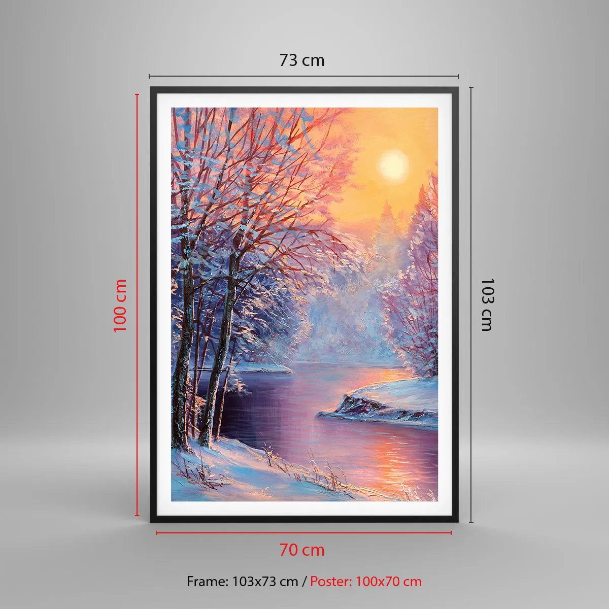 Poster in black frame - Colours of Winter - 70x100 cm