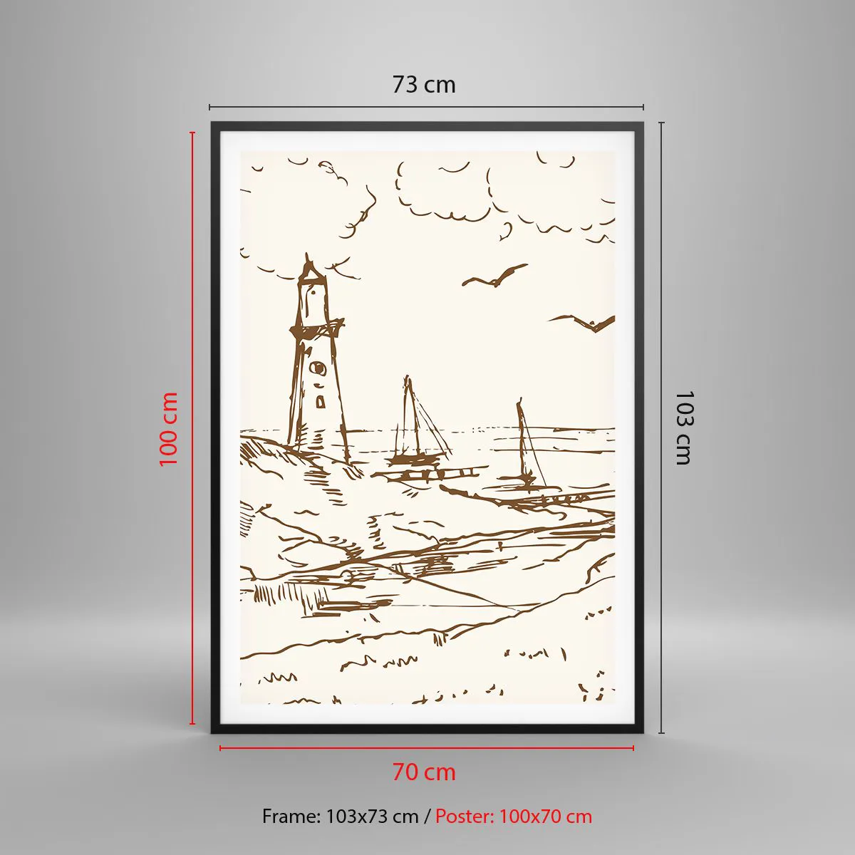 Plakat w czarnej ramie - Zarys wspomnienia lata - 70x100 cm