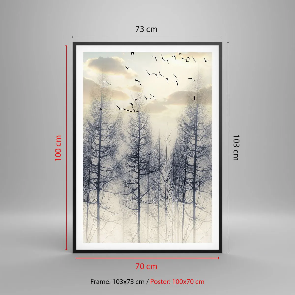 Plakat i sort ramme - Skovånder - 70x100 cm