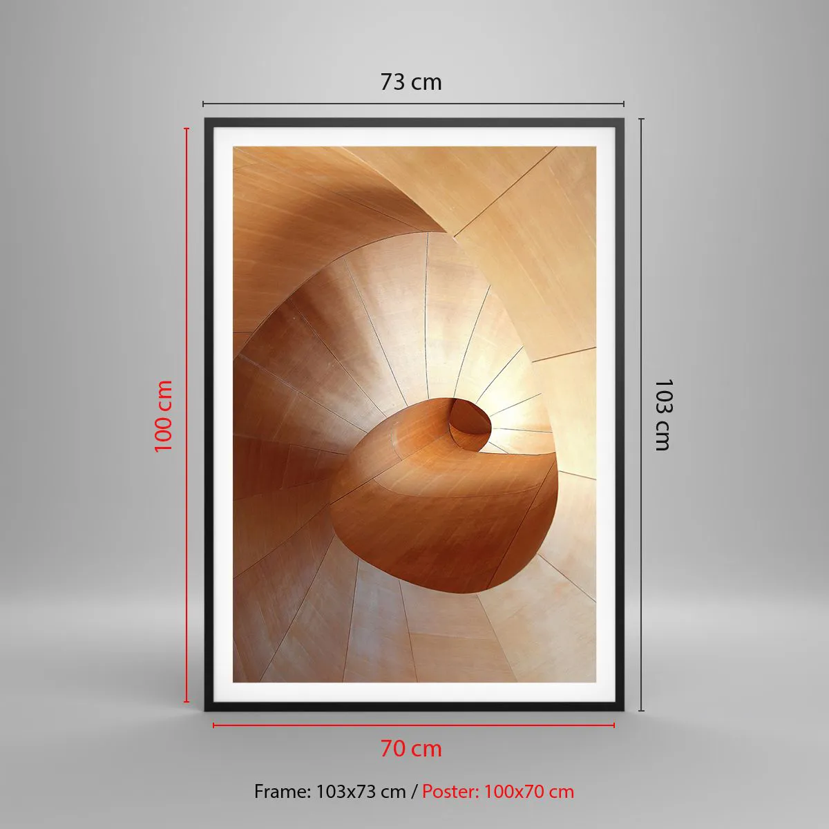 Affiche dans un cadre noir - Poster - Serpentin architectural - 70x100 cm