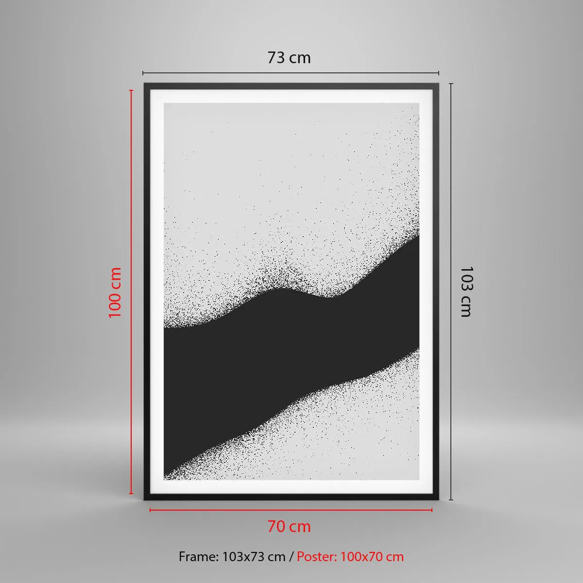 Pôster com moldura preta - Equilíbrio suave - 70x100 cm