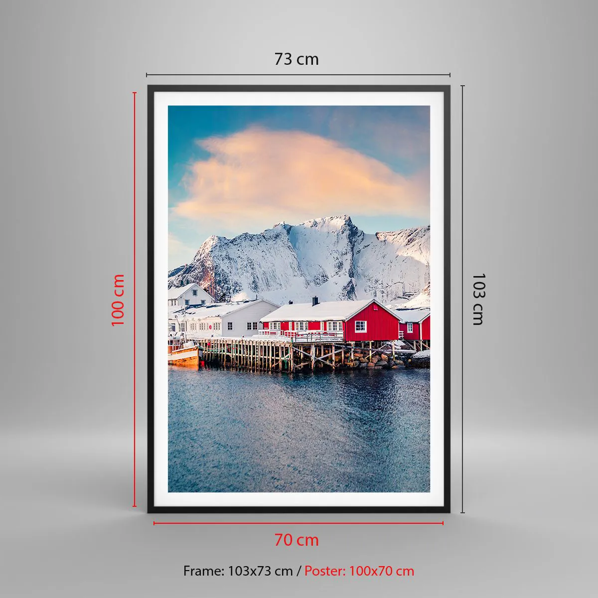 Plakat i sort ramme - Nordlig tilbagetrækning - 70x100 cm