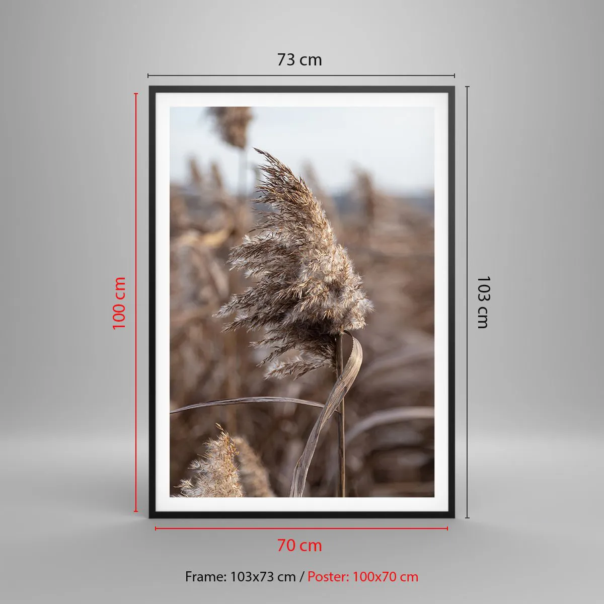 Poster in einem schwarzem Rahmen - Zeit, mit dem Wind zu gehen - 70x100 cm