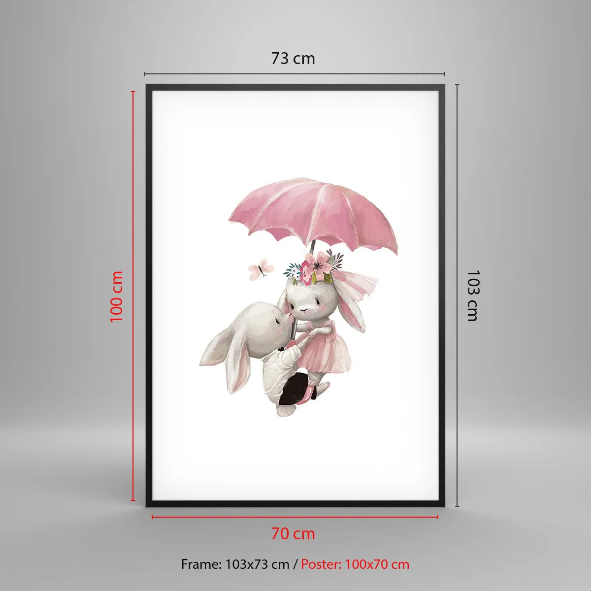 Poster in einem schwarzem Rahmen - Das ist eben Liebe - 70x100 cm