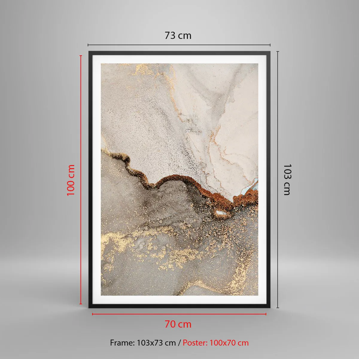 Póster en marco negro - En la frontera de los colores - 70x100 cm