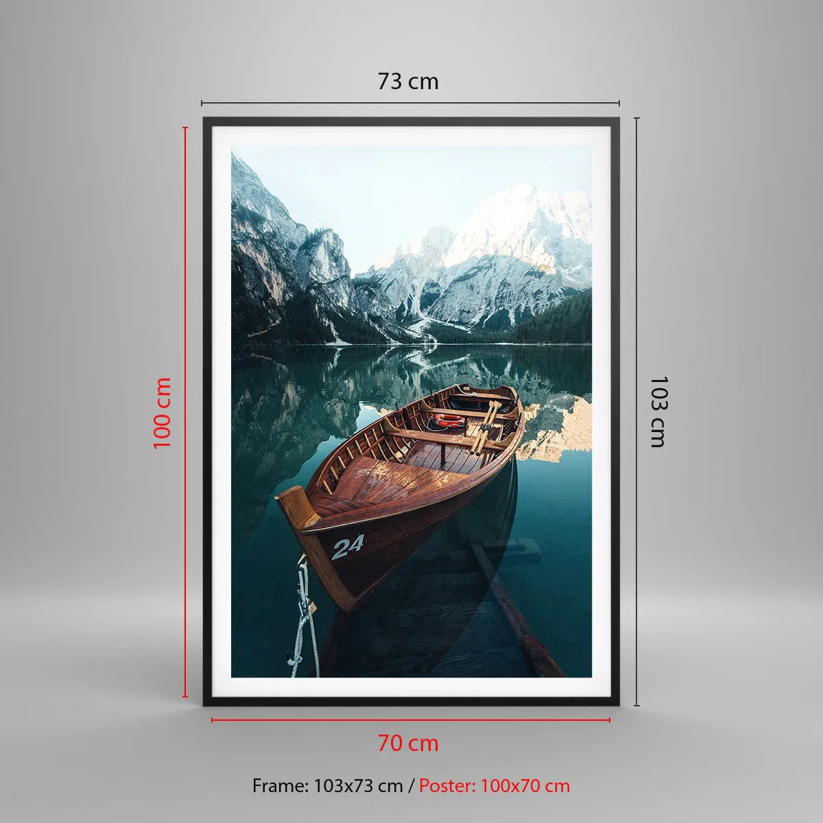 Affiche dans un cadre noir - Poster - Comme peint sur du verre - 70x100 cm