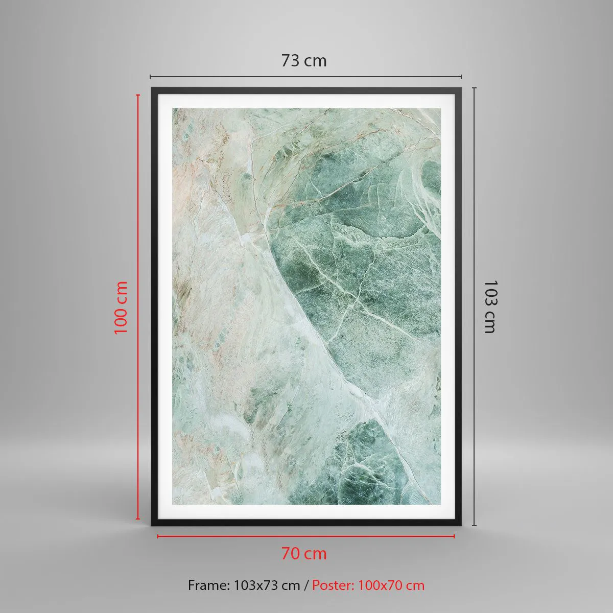 Affiche dans un cadre noir - Poster - La noble froideur de la pierre - 70x100 cm