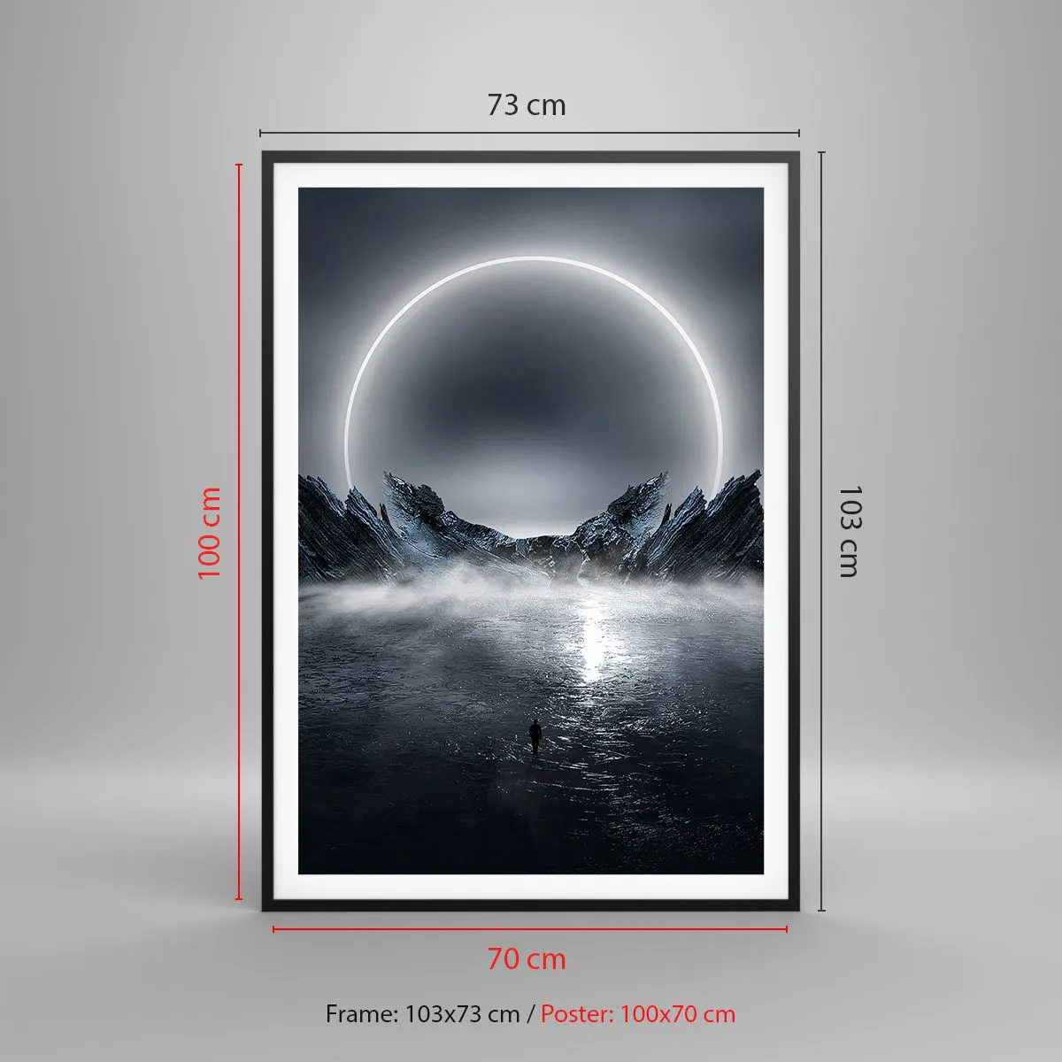 Poster in einem schwarzem Rahmen - Ende der Geschichte - 70x100 cm