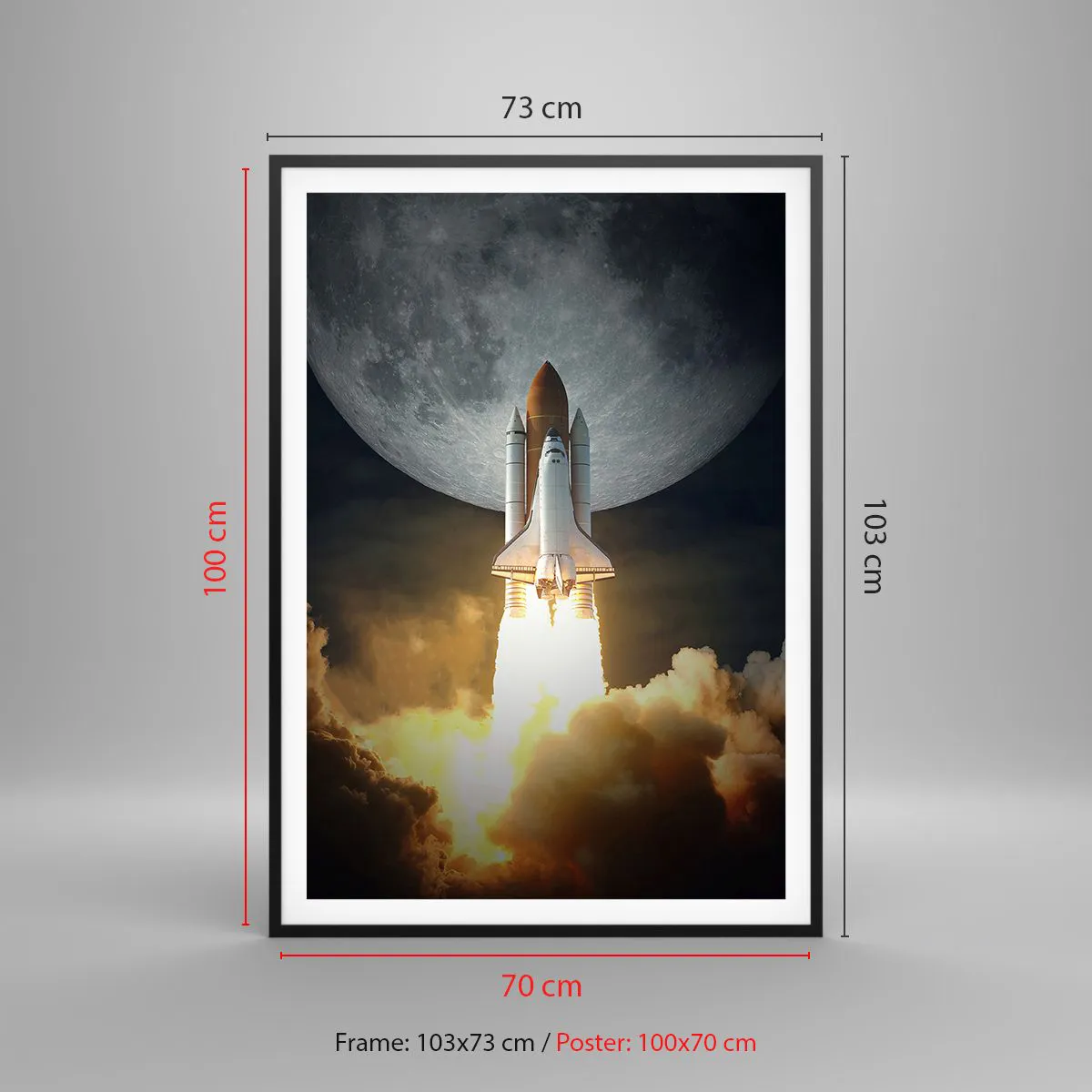 Poster in einem schwarzem Rahmen - Beginn eines überirdischen Abenteuers - 70x100 cm