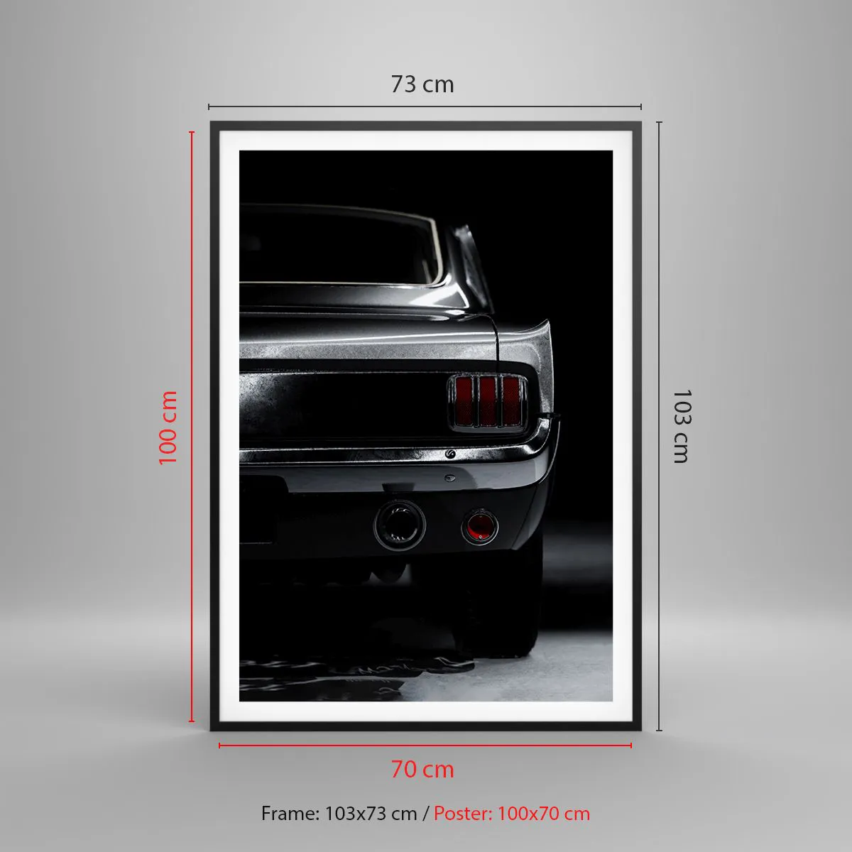 Affiche dans un cadre noir - Poster - Le charme du classique - 70x100 cm