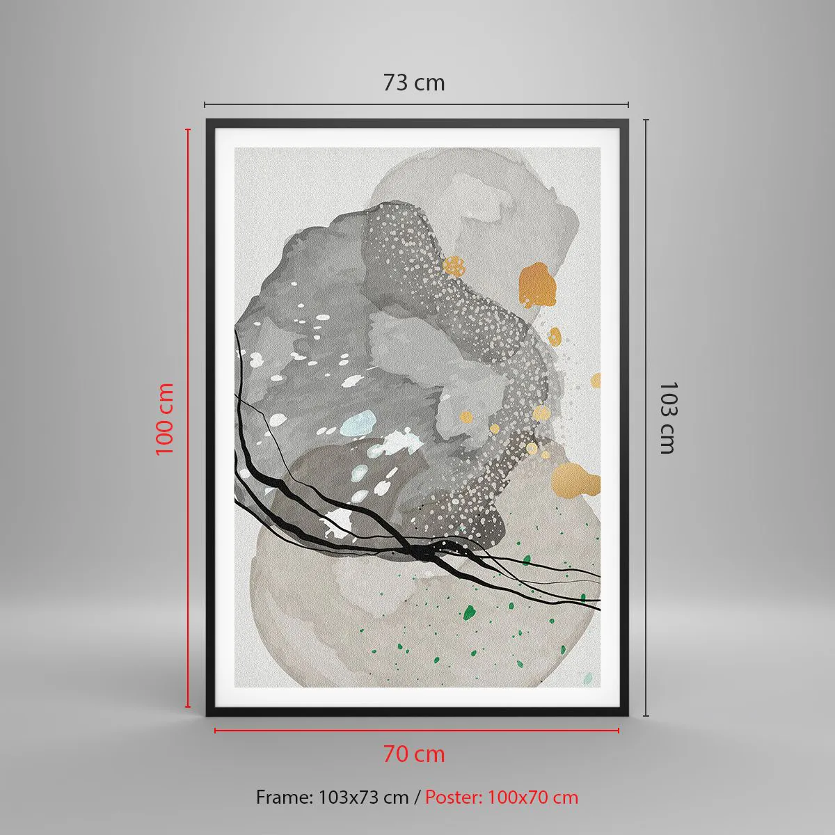 Plakat w czarnej ramie - Kompozycja organiczna - 70x100 cm
