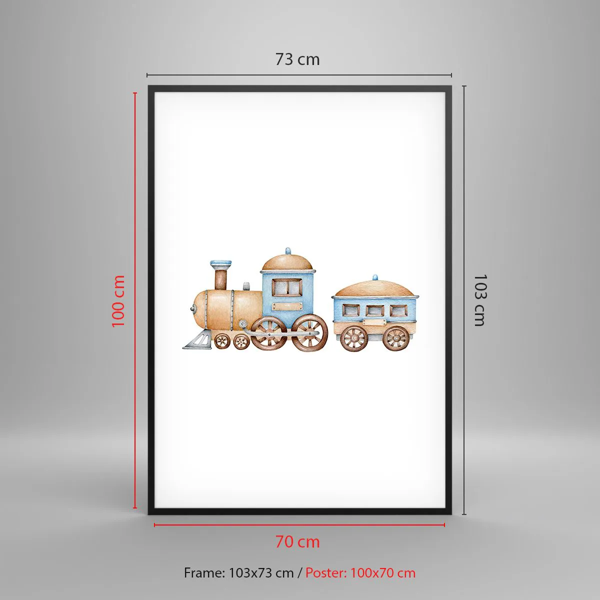 Poster in black frame - Standing at the Station… - 70x100 cm