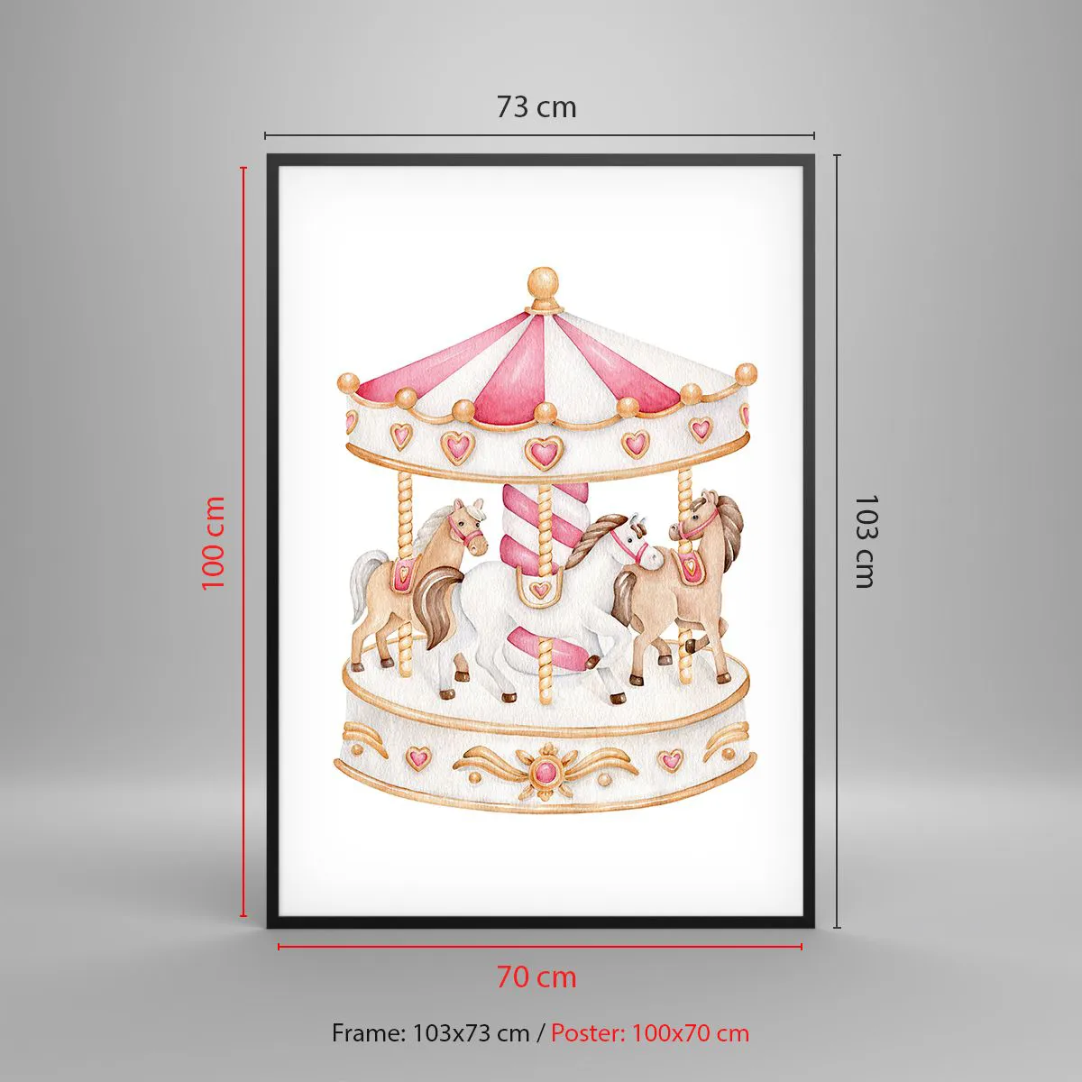 Plakat i sort ramme - Barndommens søde verden - 70x100 cm