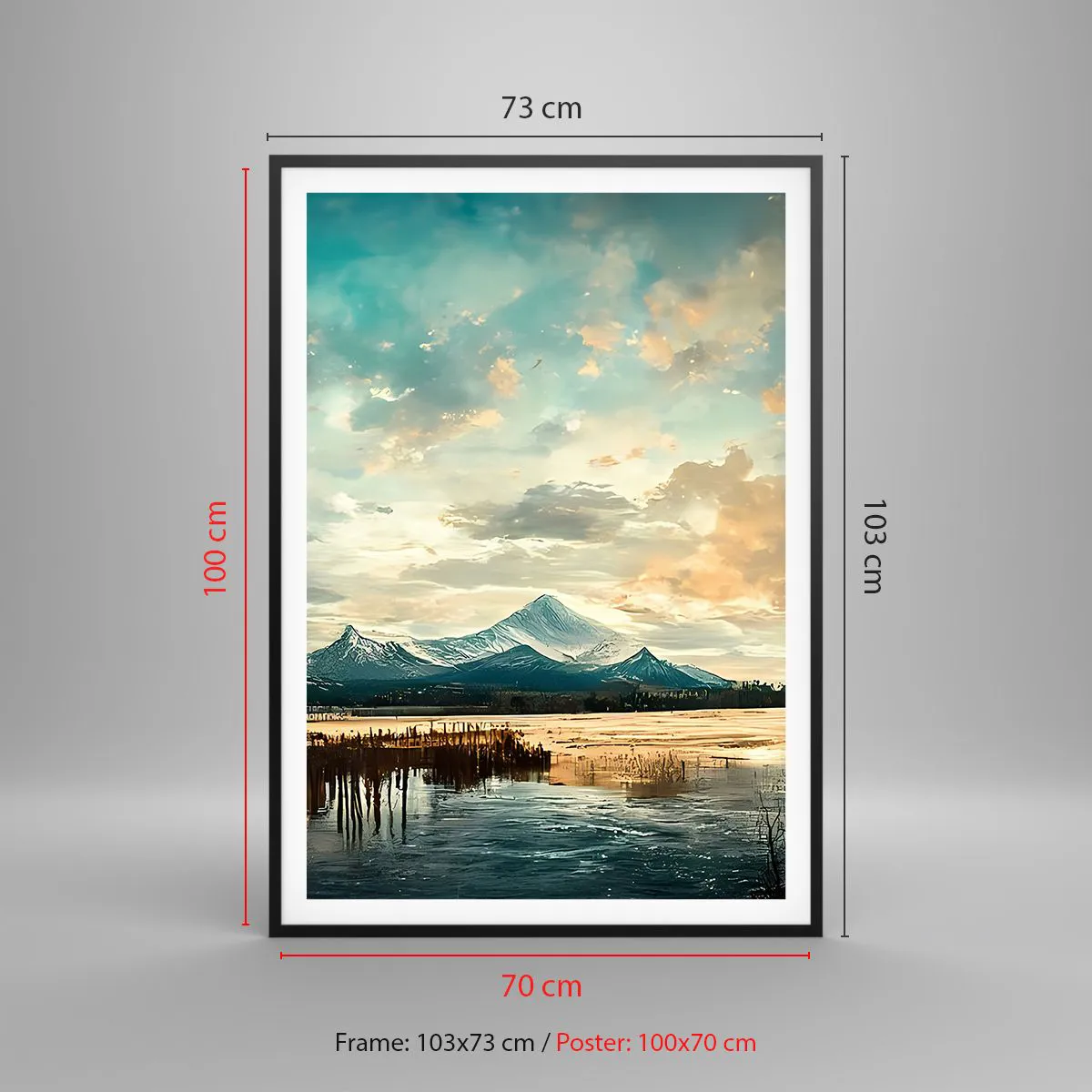 Poster in einem schwarzem Rahmen - Unter dem Schutz des Himmels - 70x100 cm