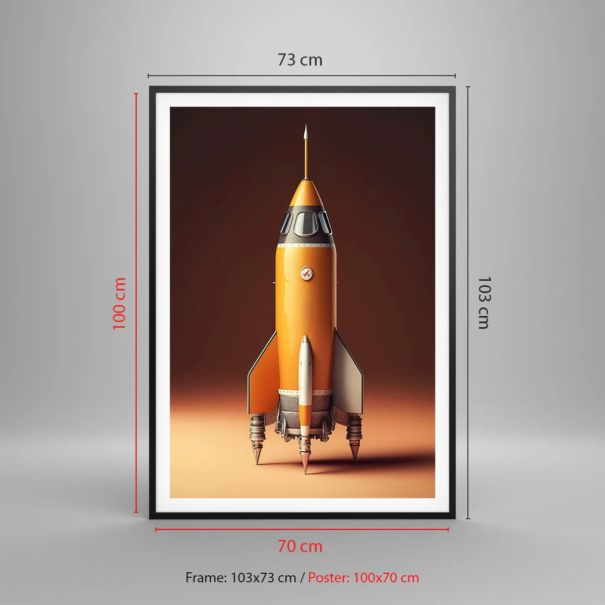 Plakat i sort ramme - Det begynder med en drøm - 70x100 cm