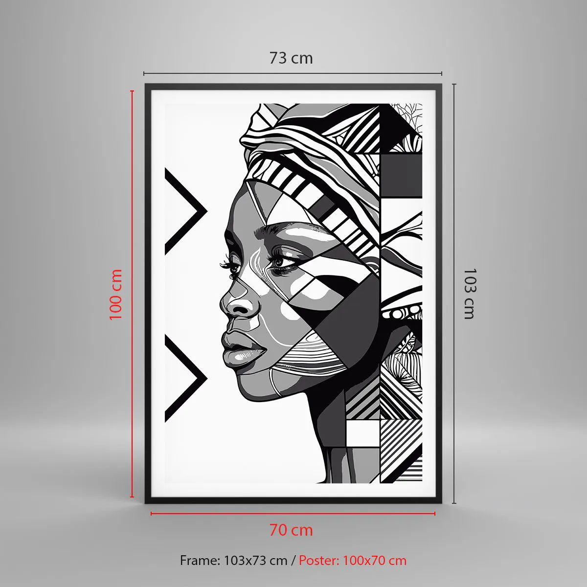 Poszter fehér keretben - Etnikai portré - 70x100 cm
