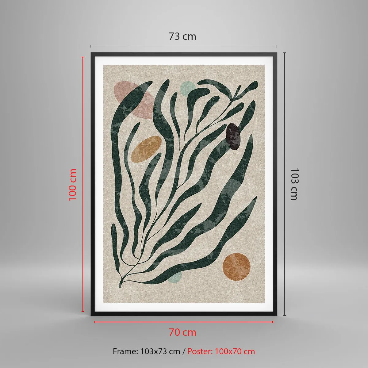 Pôster com moldura preta - Entre a vegetação - 70x100 cm