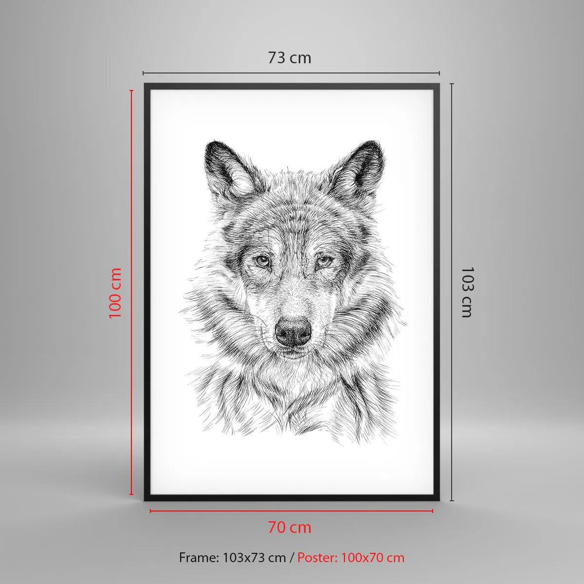 Plakat i sort ramme - En født leder - 70x100 cm