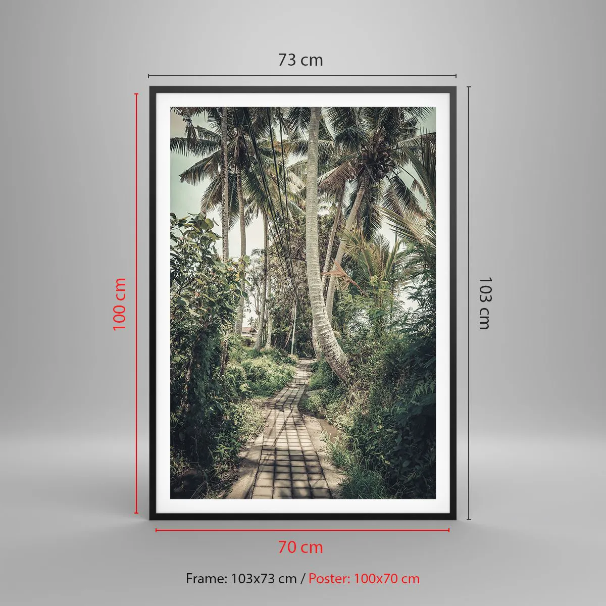 Poster in een zwarte lijst - Palmsteeg - 70x100 cm