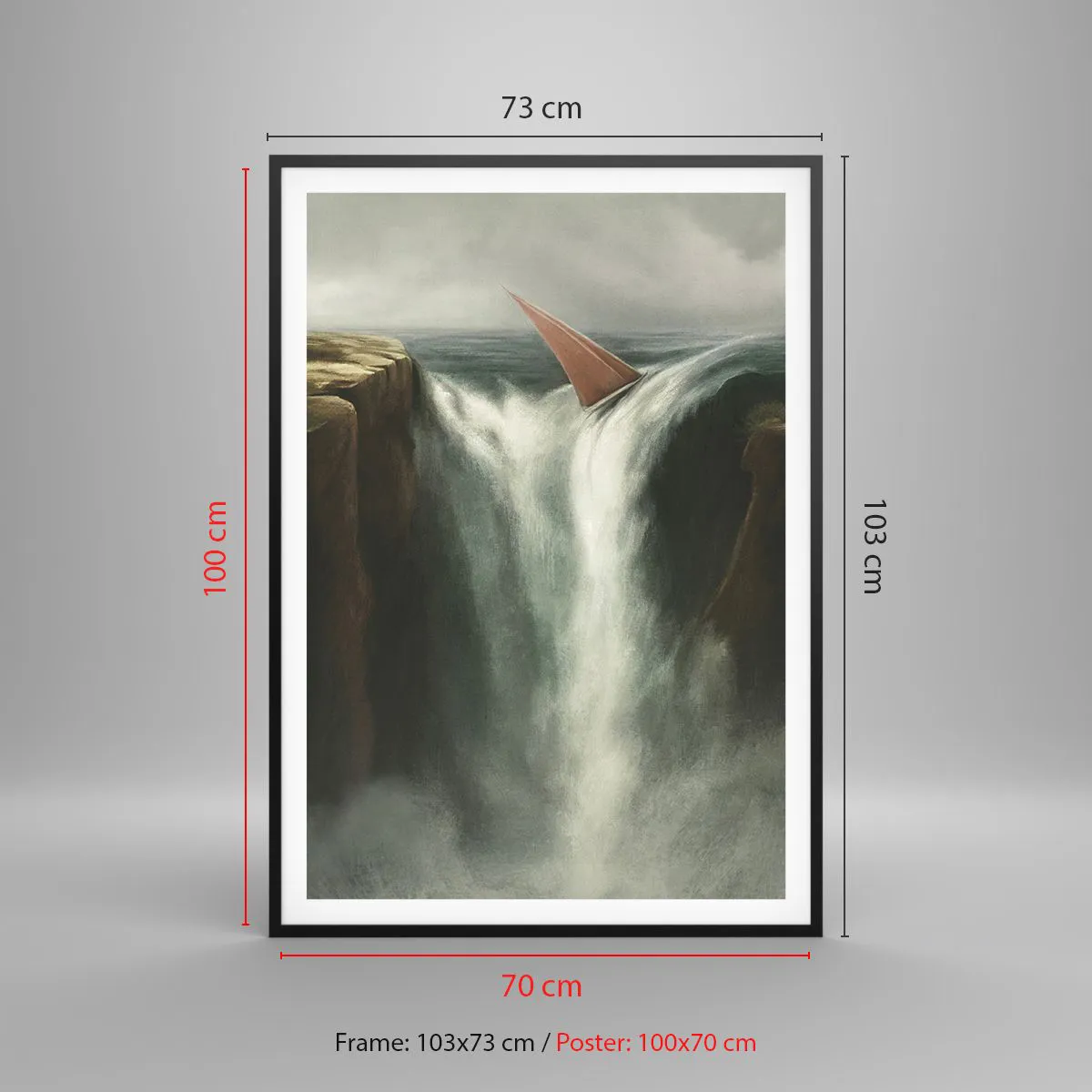 Poster in black frame - Life Warning - 70x100 cm