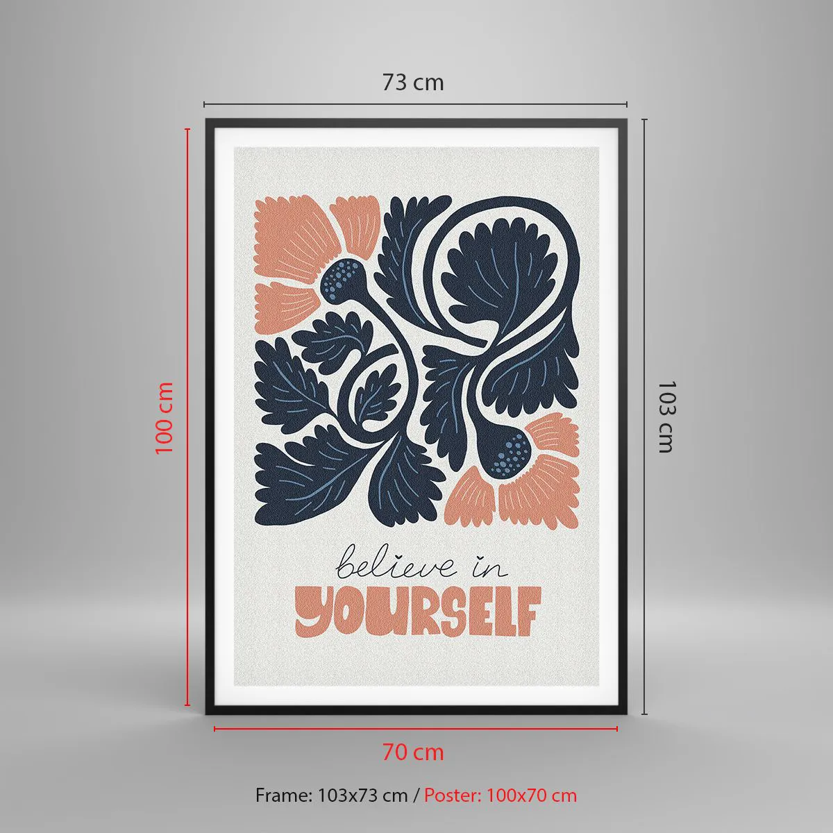 Plakat i sort ramme - Og du blomstrer - 70x100 cm