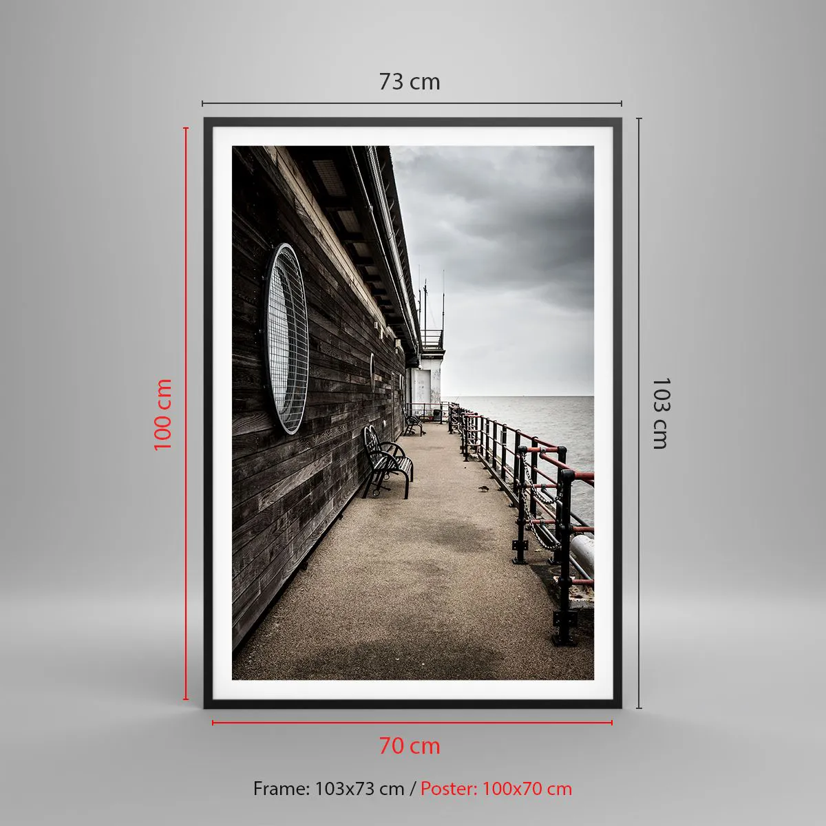 Poster in einem schwarzem Rahmen - Die Zeit blieb stehen - 70x100 cm