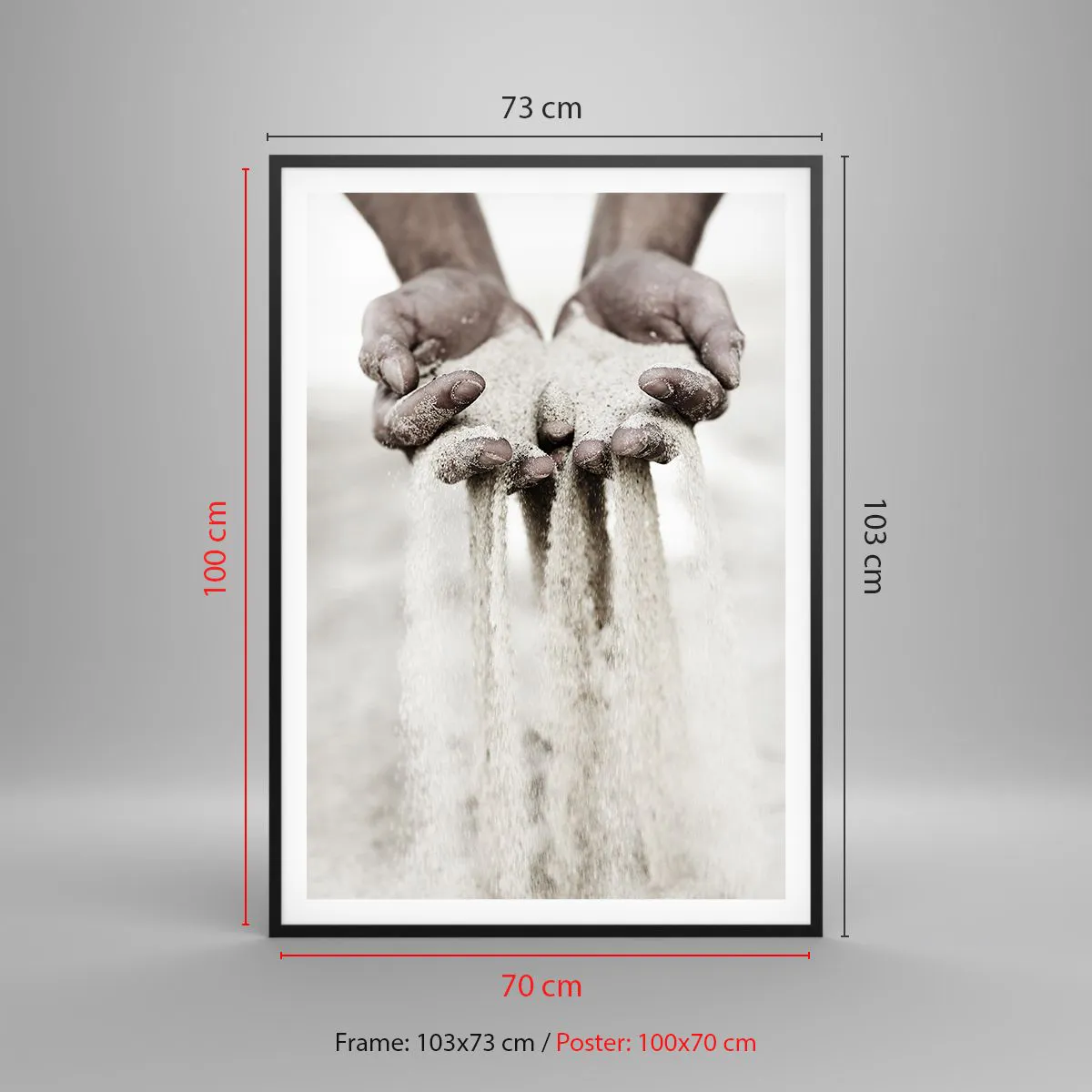 Affisch i svart ram - Med dessa händer... - 70x100 cm