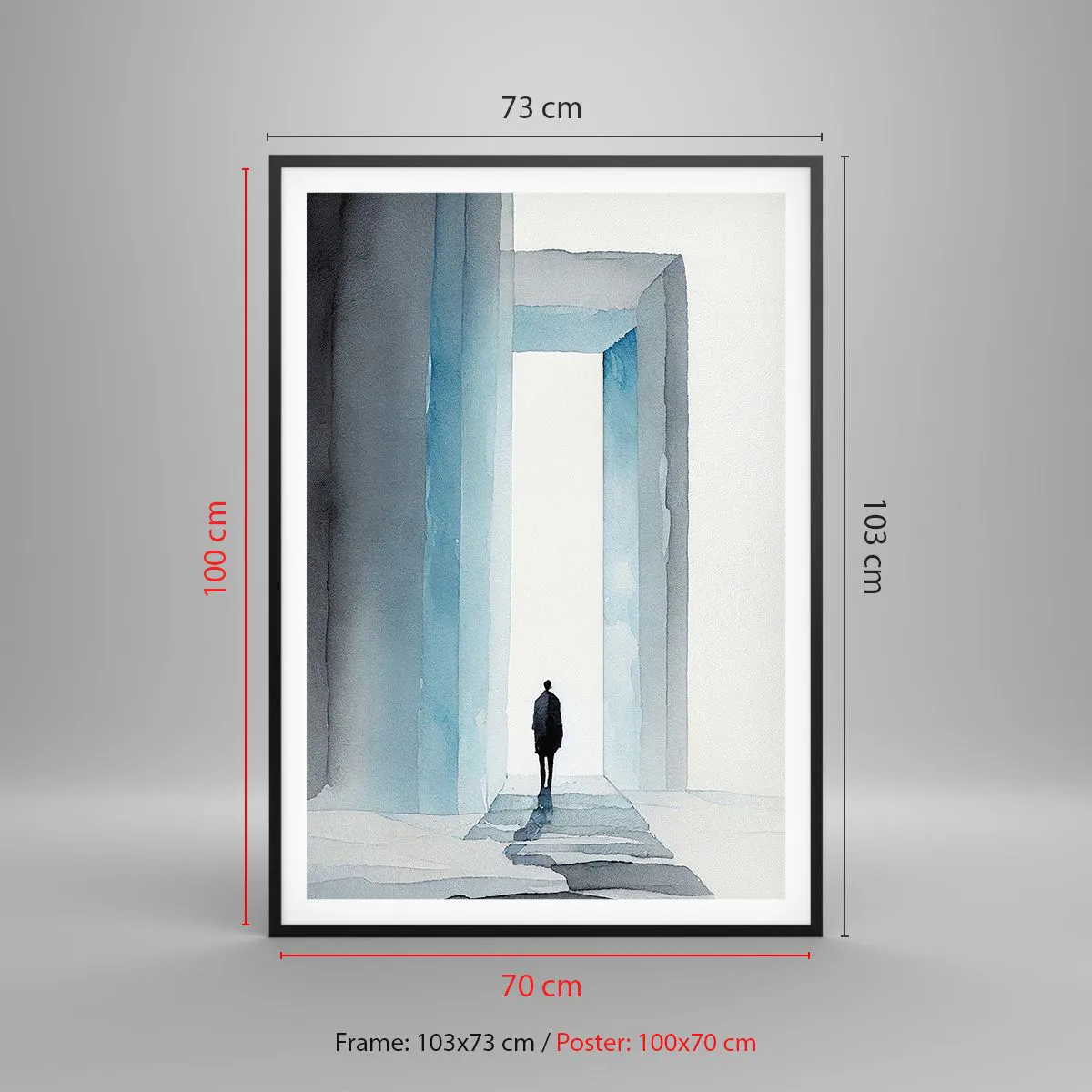 Plakat i sort ramme - Lev uden grænser - 70x100 cm