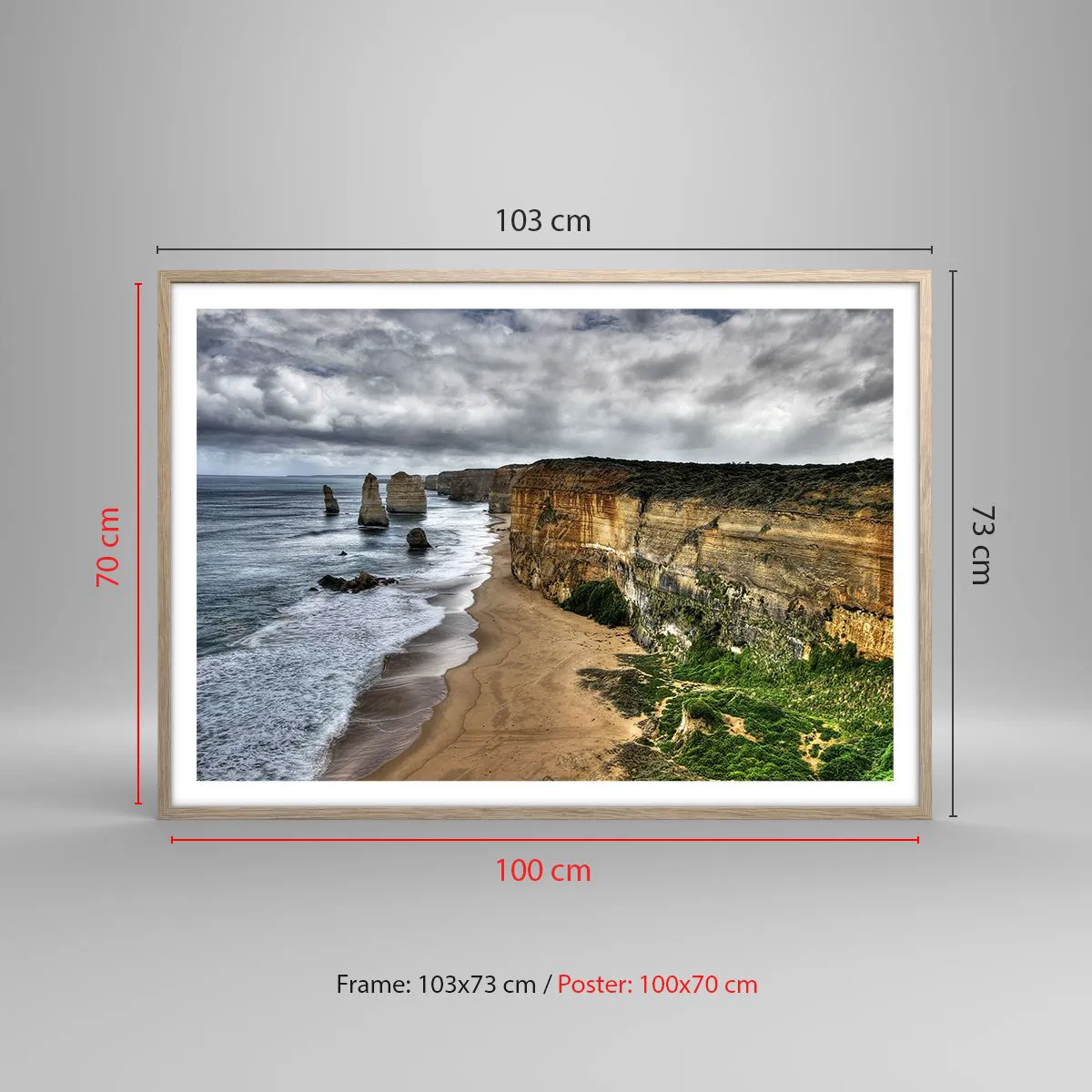 Poszter világos tölgy keretben - Nyers gyönyör - 100x70 cm