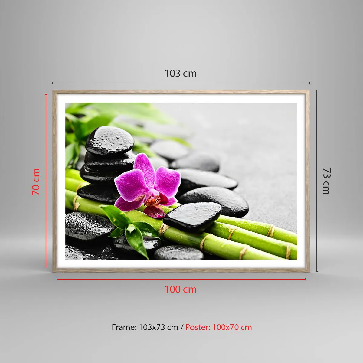 Poster în ramă de stejar deschis - Într-un echilibru pașnic - 100x70 cm