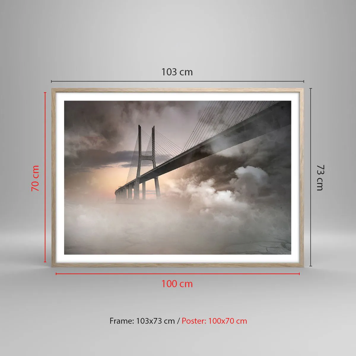 Affiche dans un chêne clair - Poster - Sur la rivière qui n'existe pas - 100x70 cm