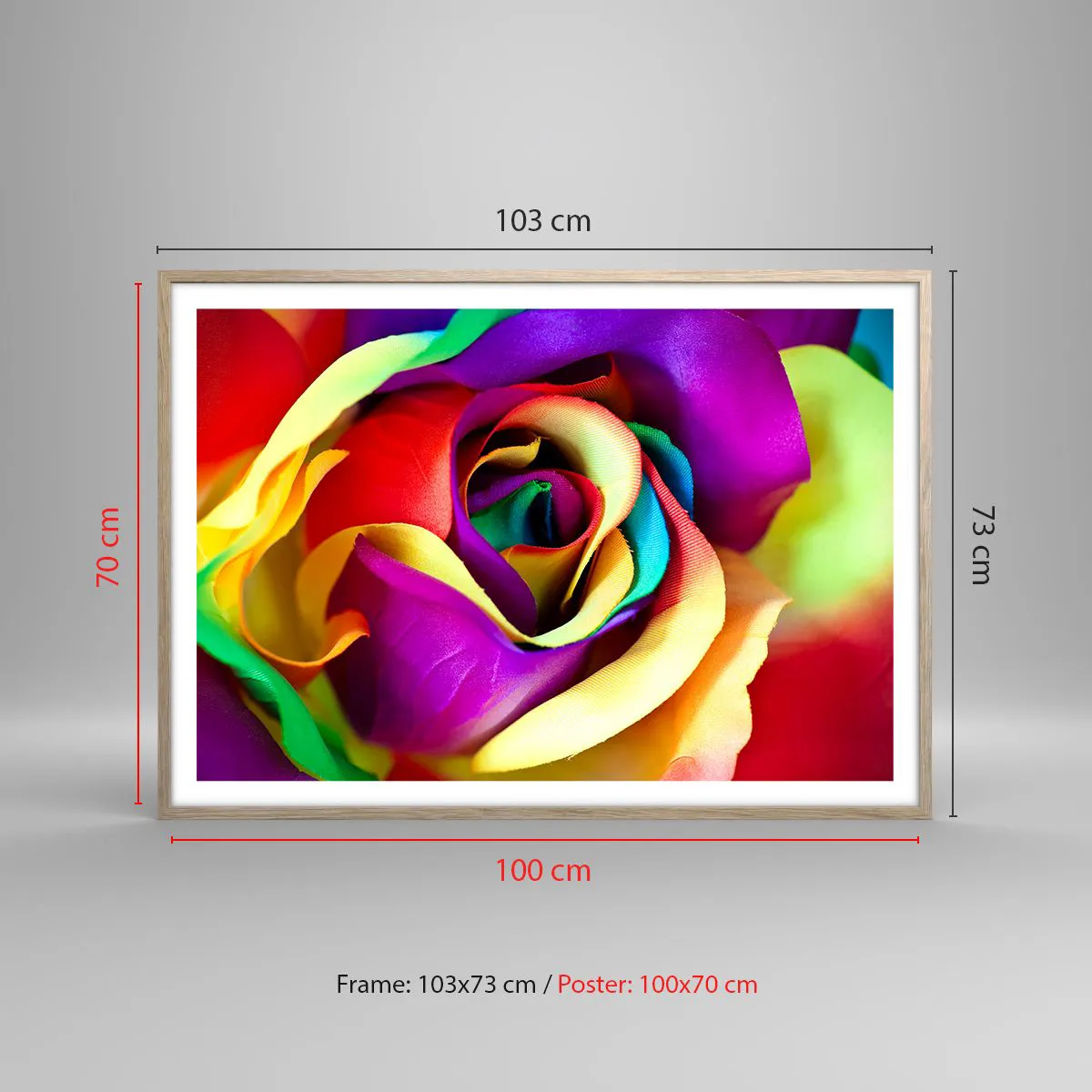 Een poster in een licht eiken lijst - Het is onmogelijk - 100x70 cm