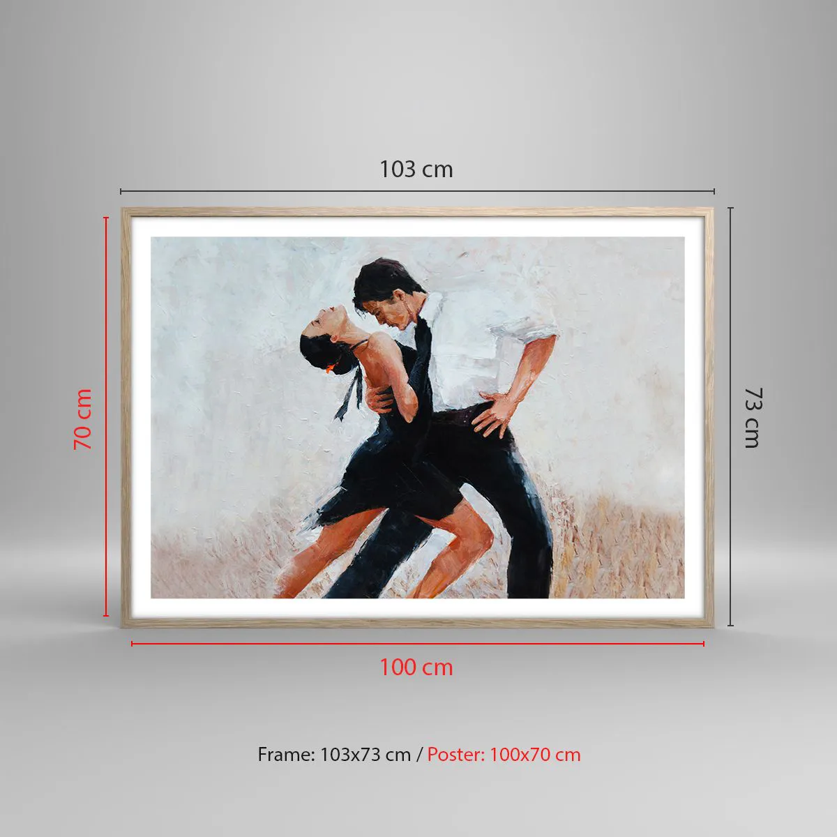 Affiche dans un chêne clair - Poster - Tango de mes rêves et pensées - 100x70 cm