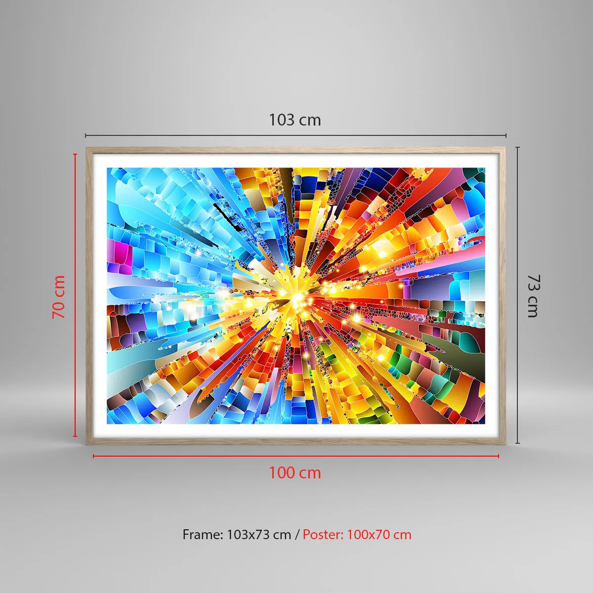 Poster in cornice rovere chiaro - In medias res - 100x70 cm