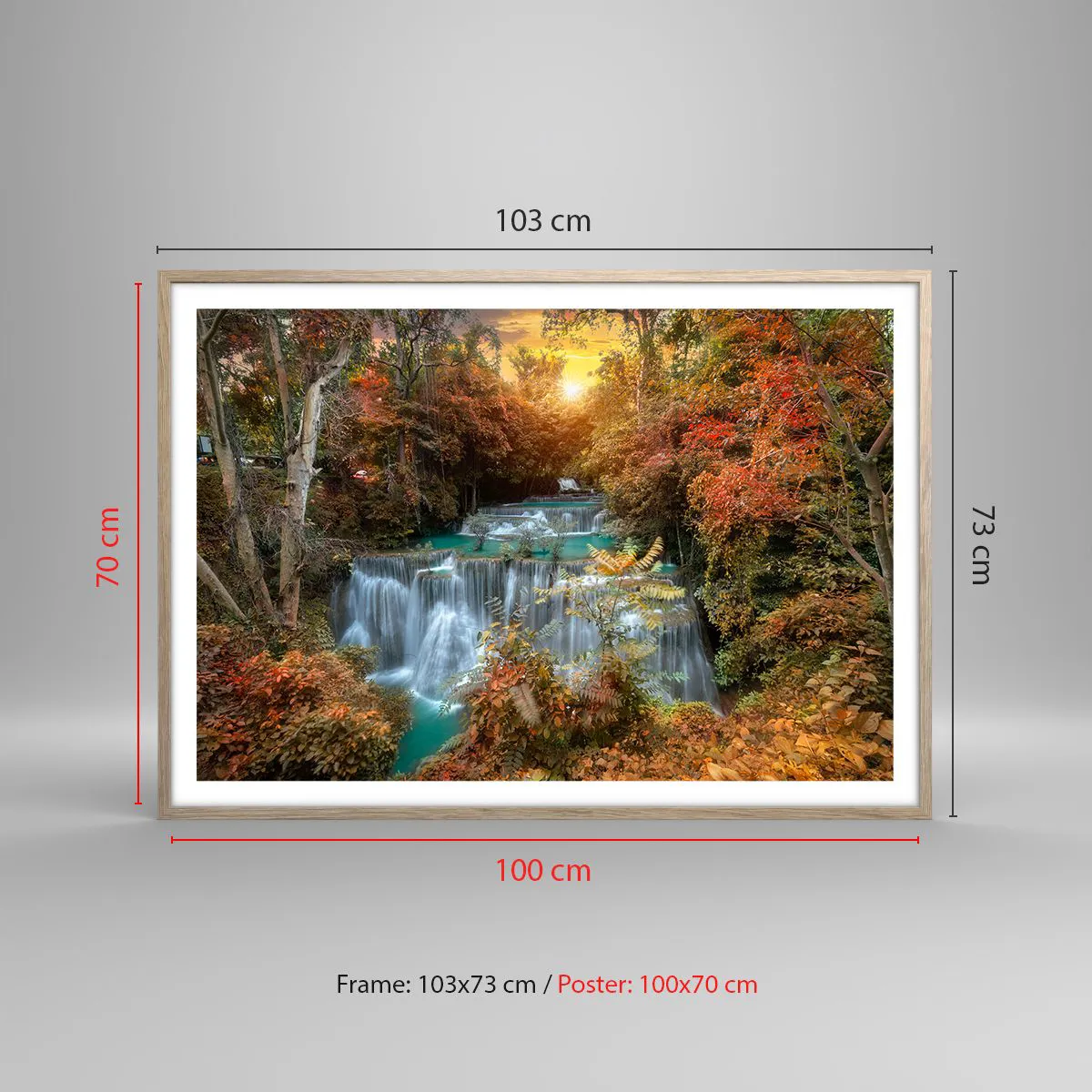 Poster in einem Rahmen aus heller Eiche - Versteckter Schatz des Waldes - 100x70 cm