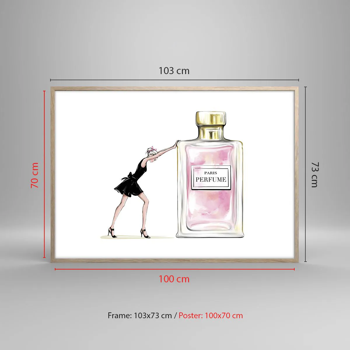 Poster in light oak frame - The Essence of Womanhood - 100x70 cm