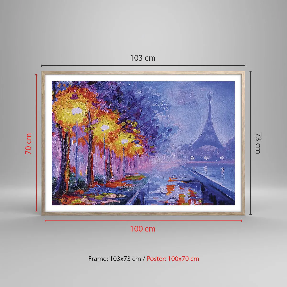 Affiche dans un chêne clair - Poster - Une ballade idéale - 100x70 cm