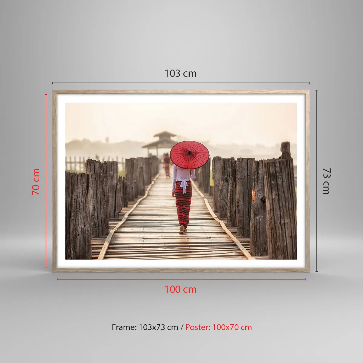 Poszter világos tölgy keretben - A régi hídon - 100x70 cm